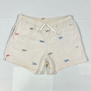 Cubbies Mens XL Seersucker Swim Shorts Brief Lined Pockets Water Gun  5” Inseam